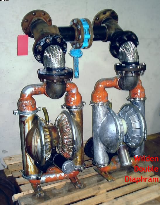 WILDEN M 15 Diaphragm Pumps, 3" header, aluminum.